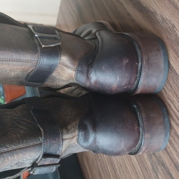 JB Dillon Boots Tooled Leather Knee High, Buckle, 12B - Picture 5 of 11